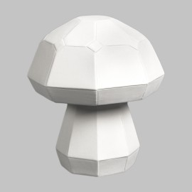 Ceramic Bisque Lg. Faceted Mushroom - case of 6 Ceramic Bisque Lg. Faceted Mushroom - case of 6